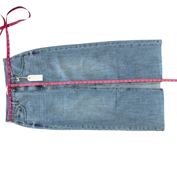 Thrill Ride Stylish Light Blue Denim Maxi Skirt with Center Front Slit - Picture 11 of 13